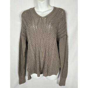 Vintage Hollister Womens Y2K Preppy Cable Knit Hooded Top Size M Boho Preppy 90S